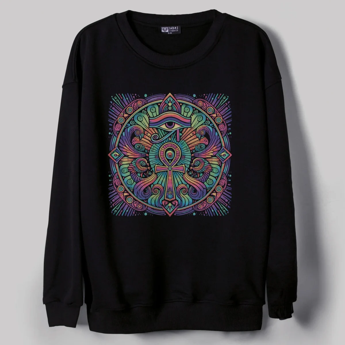 Psychedelic Eye of Ra and Ankh Oversize Sweatshirt