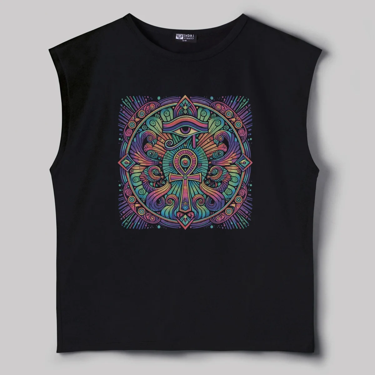 Psychedelic Eye of Ra and Ankh Oversize Atlet