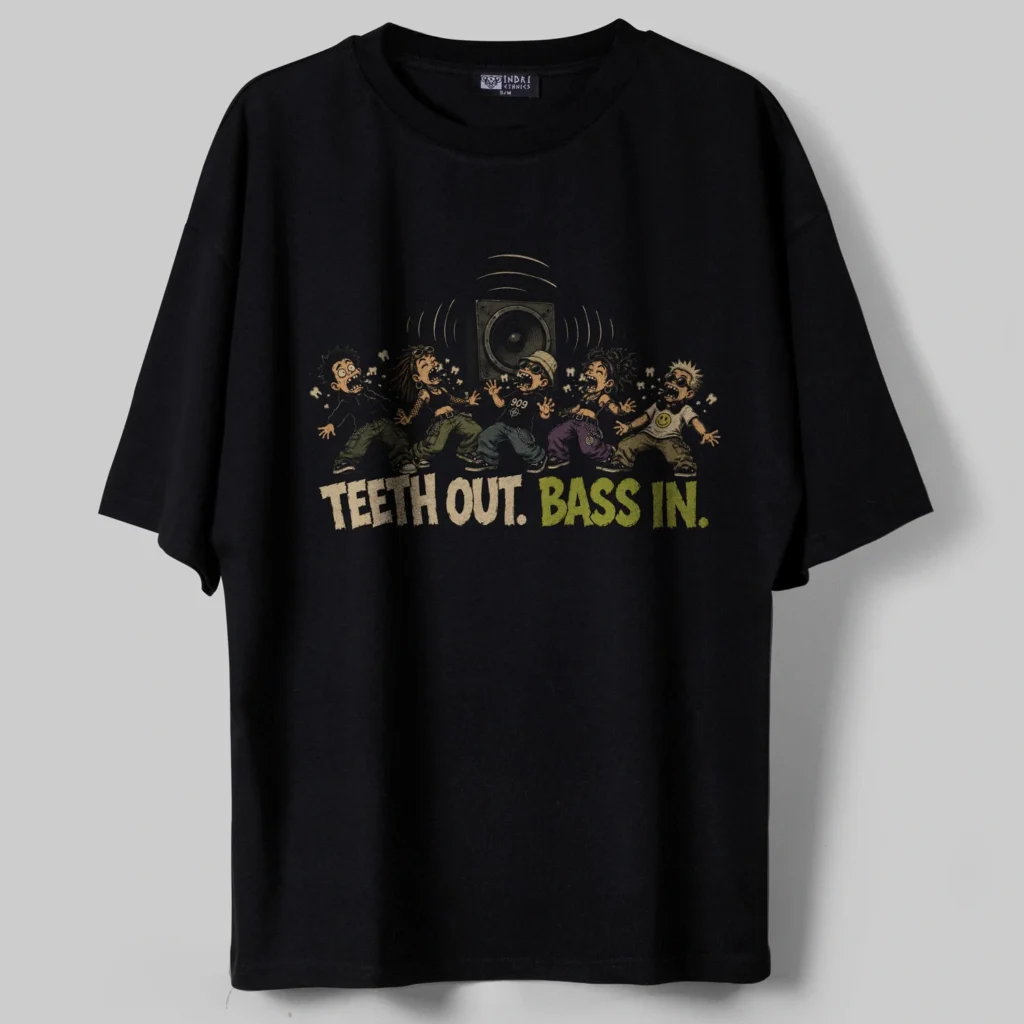 Teeth Out Bass In Oversize Tişört